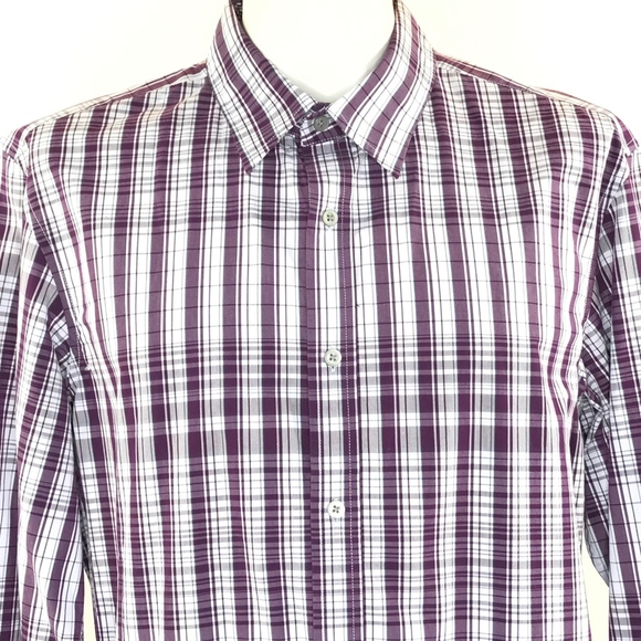 Banana Republic Button Shirt Plaid Contrast Cuffs - Picture 2 of 8